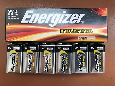 6 X Energizer 9v Industrial Batteries Block Battery Alkaline Smoke Alarm PP3 • £8.39