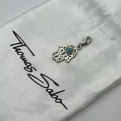 Thomas Sabo Silver & Turquoise Hand Of Fatima Charm Genuine • $32