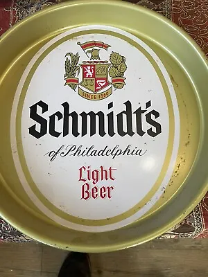 Vintage 13  Schmidt's Of Philadelphia Light Beer Metal Beer Metal Tray's • $12
