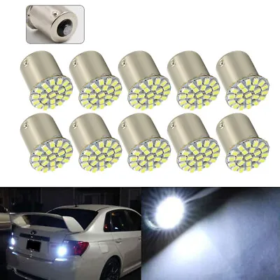 10Pcs LED Car Bulb 1156 BA15S 1206 22SMD Light Brake/Turn/Tail/Revese Lamp White • $7.99