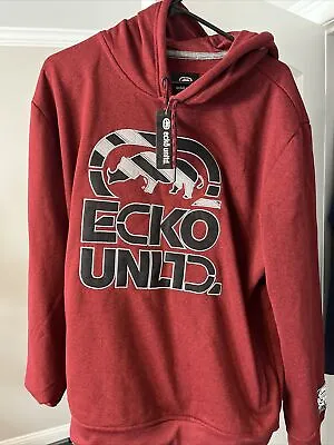 Ecko Unlimited Hoodie Mens Large Red Rhino Logo Long Sleeve • $28