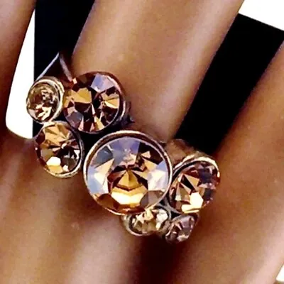 $11.99 • Buy Pilgrim Brown Swarovski Crystal Ring New With Tags Retired Mint