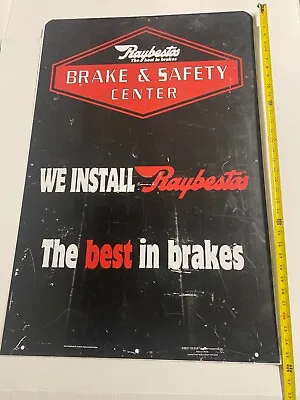 Vintage Raybestos Brake Safety Center Double Sided Sign 36”x 24” Stout Sign Co. • $89.95