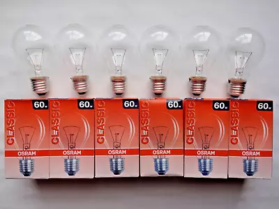 6x 60w E27 Edison Screw GLS Proper Bulbs 60watt Old Fashioned Type ES Tungsten • £12.95