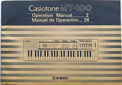 Casio MT-100 Casiotone Electronic Keyboard Original Owner's Manual Users Book • $34.17