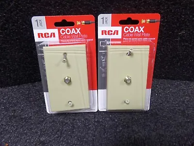 Lot Of (2) RCA Coax Cable Wall Plate Beige VH62R. (HH) • $5