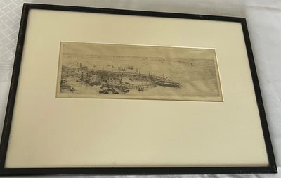 £195 • Buy William Lionel Wyllie - Original Etching - ‘Scarborough Harbour’, Signed