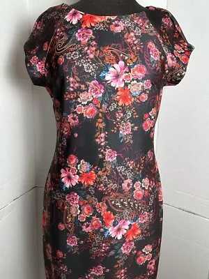 Beige By Eci Dress Womens 8 Floral Short Sleeve Bodycon Casual • $13.90