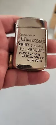 Rare Match Safe Vesta Advertising J H Francke Fruit Park Place Washington St NY • $99.99