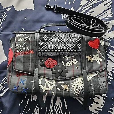 Desigual Gothic Grunge Tartan Crossbody Bag • £25