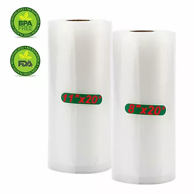 $11.15 • Buy Vacuum Sealer Bags Roll For Vac Storage Food Saver Seal A Meal - 8 X20' 11 X20'