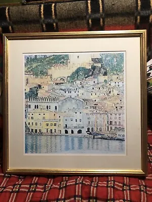 Gustav Klimt Print Malcesine Lake Garda Large Gilt Framed Print Jones Fine Art • £30