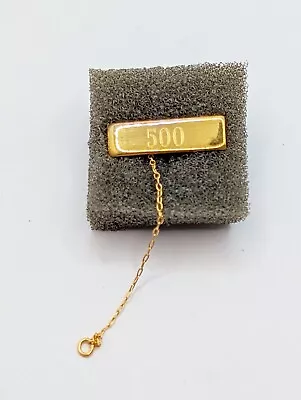 500 Engraved Lapel Push Pin Tie Tack Gold Tone Tac Chain Rectangle • $7.46