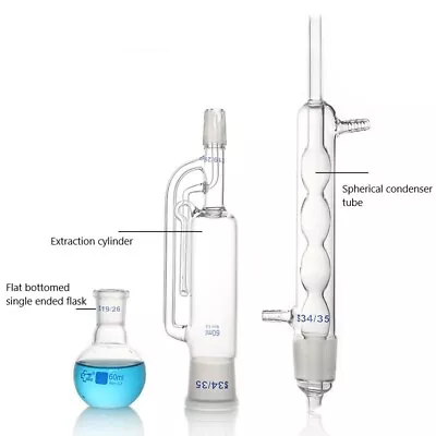 Glassware Biology Flask Chemistry 60-1000ml Lab Soxhlet Extractor Laboratory T# • $145.43