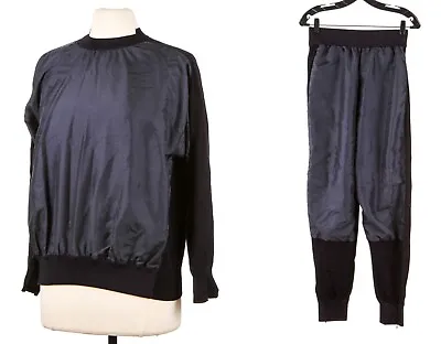 Stella McCartney Black Cotton Polyester Pullover Jogger Tracksuit Set Size 42 • $150