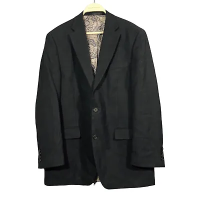 Vintage Ralph Lauren Suit Business Jacket Men 42L Gray Paisley Formal Workwear • $45.99