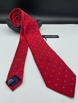CHARLES TYRWHITT Men's 100% Silk Tie ~ Red ~ Polka Dot Pattern ~ Designer! • $34.99
