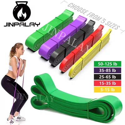 $10.99 • Buy Set Of 5 Resistance Band Heavy Duty Loop Power Gym Fitness Exercise Yoga Workout