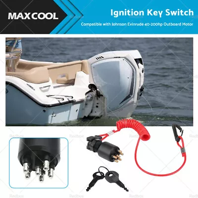 Suitable For Evinrude/Johnson OMC Ignition Key Switch W/ Safety Lanyard 5005801 • $37.50