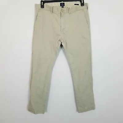 J CREW Men's Flex Driggs Chino Flat Front Pants ~ Beige ~ Size 34x30 • $11.65
