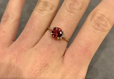 $406.21 • Buy 18ct White Gold Pink Sapphire And Diamond Solitaire Ring (size N)