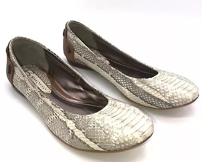 B. Makowsky Leather Snake Print Ballet Flats Size 6M • $38.99