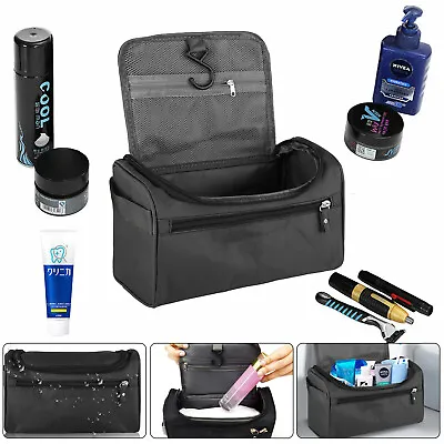 Waterproof Mens Travel Wash Bag Toiletry Organizer Shaving Cosmetic Case Large • $9.98