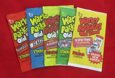 Wacky Packages Old School 1 2 3 4 5 Sealed 5 Unopened Packs @@ One Of Each @@ • $16.95