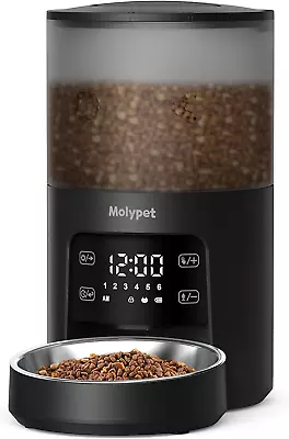 Automatic Cat Feeders With Timer - 4L Cat Food Dispenser Of 6 Meals With 10S • $36.98