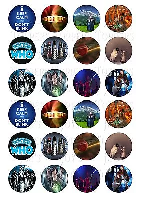 £2.50 • Buy 24 Doctor Who Birthday Cupcake Topper Wafer Rice Edible Fairy Cake Bun Toppers