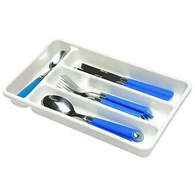 Caravan Motorhome 4 Compartment White Small Cutlery Tray 31 X 18 X 4.5cm 922582 • £9.95