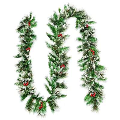 Topbuy 9FT Pre-lit Artificial Christmas Pine Garland Rattan With 50 LED Lights • $35.95