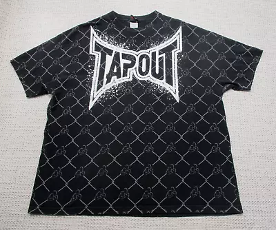 Vintage Y2K Tapout Graphic Tee Shirt Mens 2XL All Over Print MMA Cage Fighting • $37.49