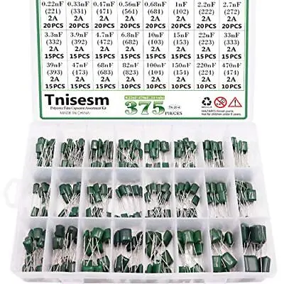 375 PCS 24 Value Metalized Mylar Polyester Film Capacitors Assortment Kit • $15.37