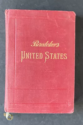 Vintage Baedeker’s United States 1909 Map Travellers Handbook Antique Rare Book • $250