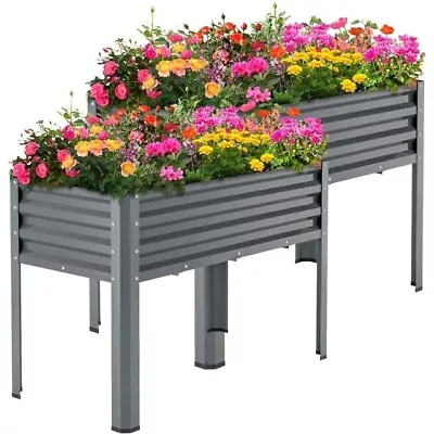 Galvanized Raised Garden Bed With Legs 48×24×32in Planter Box Flower Vegetable • $196