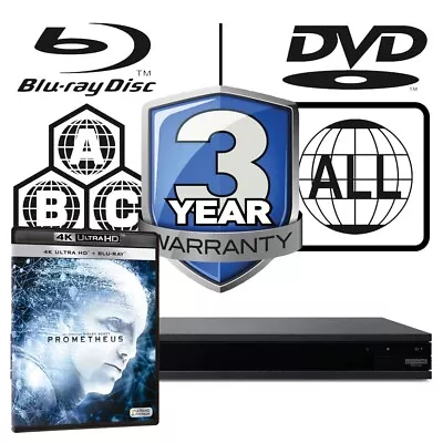 Sony Blu-ray Player UBP-X800 All Zone Code Free MultiRegion 4K & Prometheus UHD • $496.79