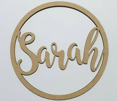  Personalised Wooden Name Hoop Circle Sign Wall  Plaque Wood  MDF Nursery Decor • £58.99
