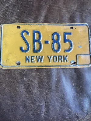 Vintage New York VANITY License Plate. Heavy Steel Tag 1970’s SB 85 • $10.95