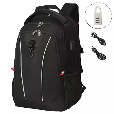 Men 17 Inch Laptop Backpack Women Teenagers Travel School Bag USB Charging Cable • $67.09