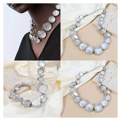 $15.26 • Buy Resin Collar Choker Clear White Pendant Necklace Zara Dup