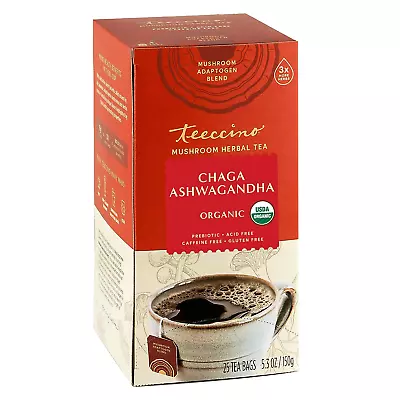Chaga Ashwagandha Tea - Butterscotch Cream - Organic Mushroom Adaptogenic Herbal • $36.24