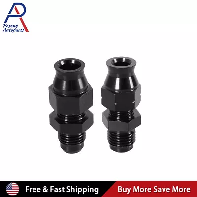 2pcs 6AN Male To 3/8 & 5/16  Hardline Tube Fuel Line Fitting Compression Adapter • $10.99