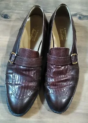 R. Martegani For Barcelino Brown Leather Loafer Buckle Made In Italy 10.5M • $52.25