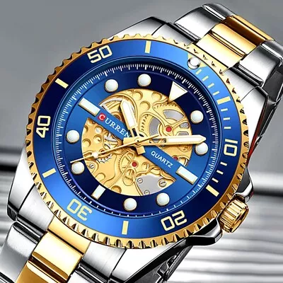 Luxury Mens Watches Quartz Stainless Steel Fashion Waterproof Classical Sports • $29.99