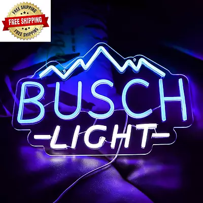 BUSCH LIGHT Neon Signs For Wall Decor Lights Decor Man Cave Beer Bar Plastic NEW • $41.91