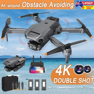 $53.99 • Buy Drone 4K HD Selfie Dual Camera 3 Batteries WIFI FPV GPS Foldable RC Quadcopter