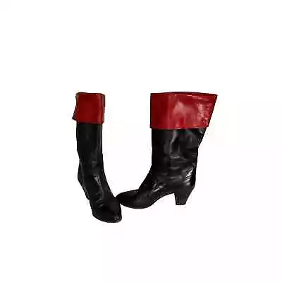 Vintage 80s Adriano Fosi Red And Black Leather Boots Size 8.5N • $85