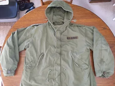 Vtg M-1951 Fishtail Parka Sz XL ? 50s Korean War Nov. 52 Hood Lining Green • $185