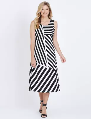 NONI B - Womens Dress -  S/Less Midi Stripe Print Dress • $17.64